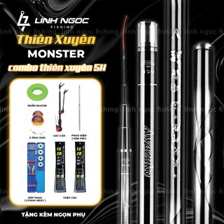 Combo Cần câu đài Thiên Xuyên Monster 5h 28i Chuyên Rô Riếc Chép Giữ Cá Tốt