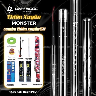Combo Cần câu đài Thiên Xuyên Monster 5h 28i Chuyên Rô Riếc Chép Giữ Cá Tốt