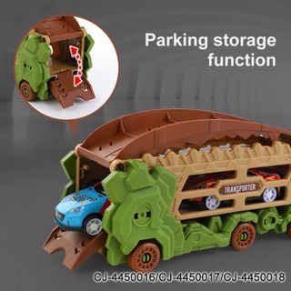 Đồ Chơi Xe Khủng Long Ô Tô Đường Ray Xe Hơi, Đồ Chơi Biến Hình Xe Khủng Long Đầy Màu Sắc HT Toys