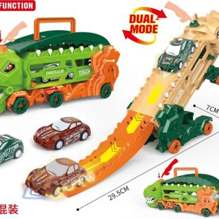 Đồ Chơi Xe Khủng Long Ô Tô Đường Ray Xe Hơi, Đồ Chơi Biến Hình Xe Khủng Long Đầy Màu Sắc HT Toys