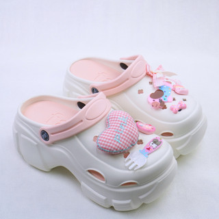 Dép cross nữ đế cao 7cm kèm 7 Sticker Cún Tim Bông Mita kiểu sandal CSM-16