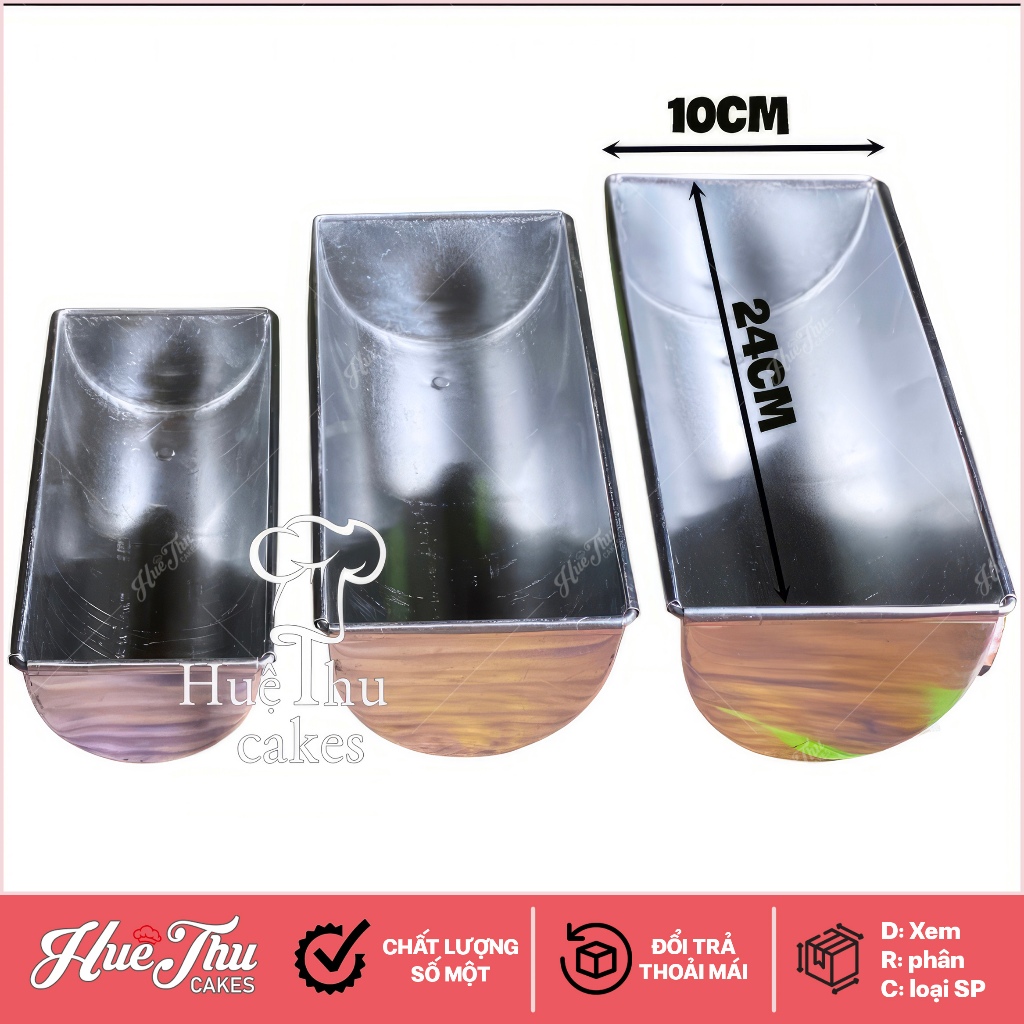 Khuôn nhôm Khúc Gỗ 18/20/22/24cm làm bánh rau câu, bánh nướng, xôi hoa đậu