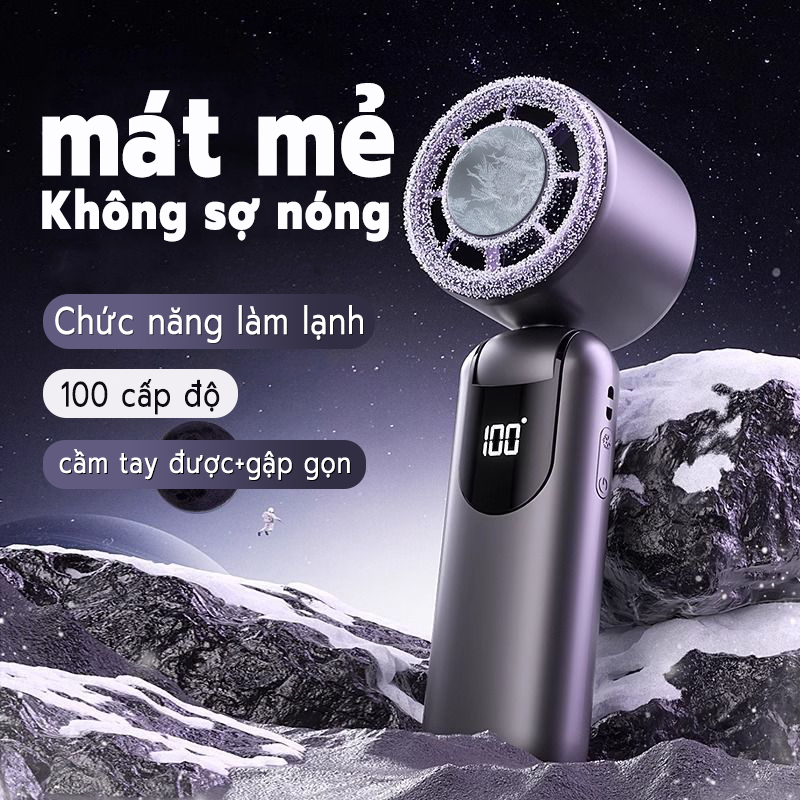 KOKIRA quạt cầm tay quạt tích điện mini pin trâu 8000mAh Tấm làm lạnh ICE có thể gập lại quạt mini cầm tay
