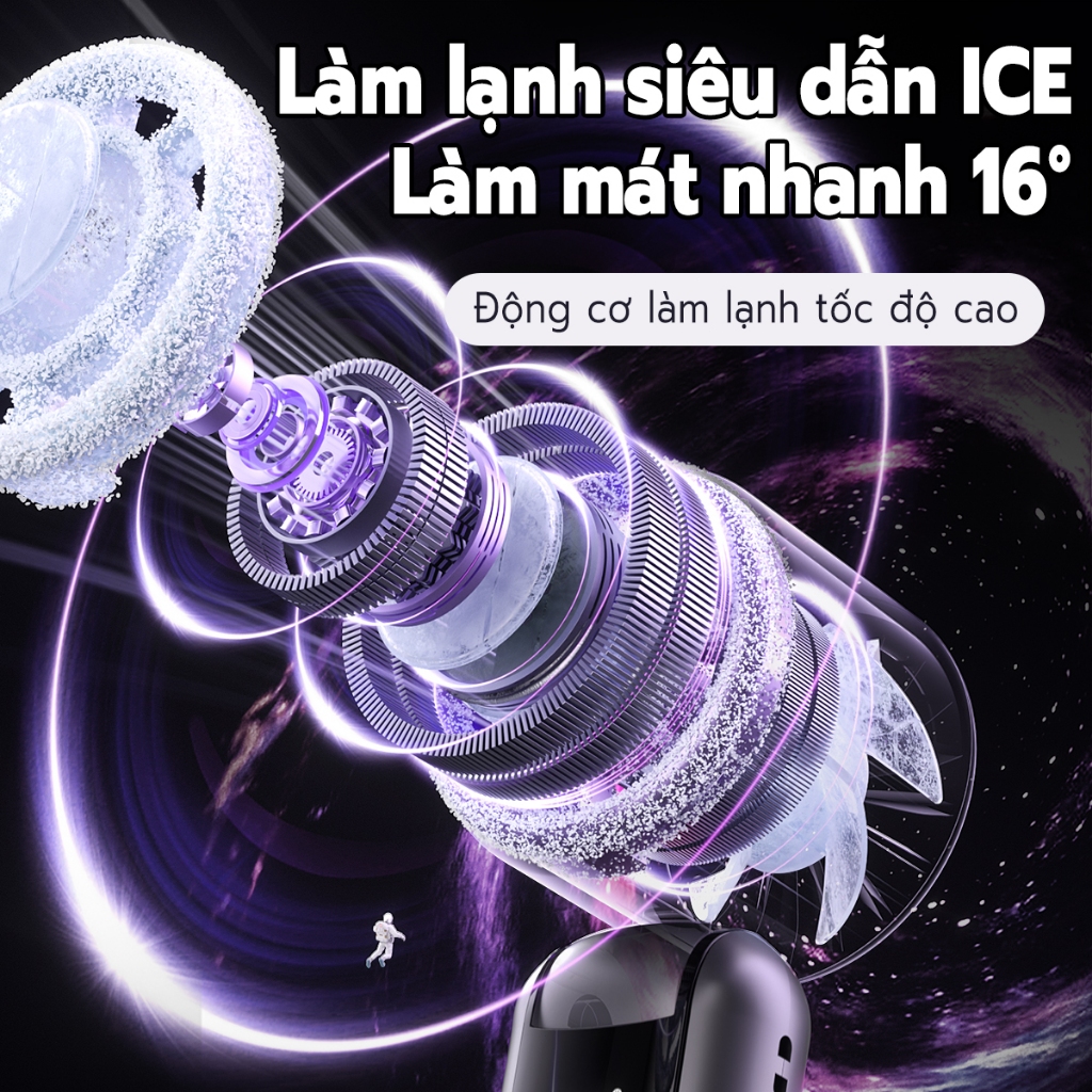 KOKIRA quạt cầm tay quạt tích điện mini pin trâu 8000mAh Tấm làm lạnh ICE có thể gập lại quạt mini cầm tay