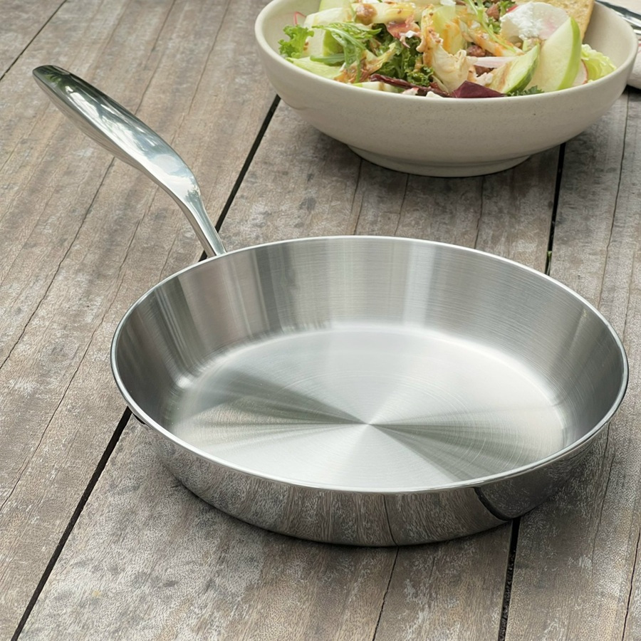 [KAIYO] Chảo đúc inox 316 đáy từ, 5 lớp liền khối 5-Ply Kaiyo size 20cm, 24cm và 26cm dùng được cho mọi loại bếp