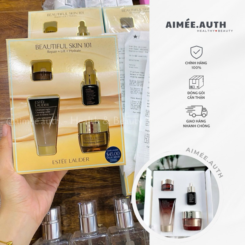 Set EL Beautiful Skin 101 Repair + Lift + Hydrate gồm 4 món minisize ...