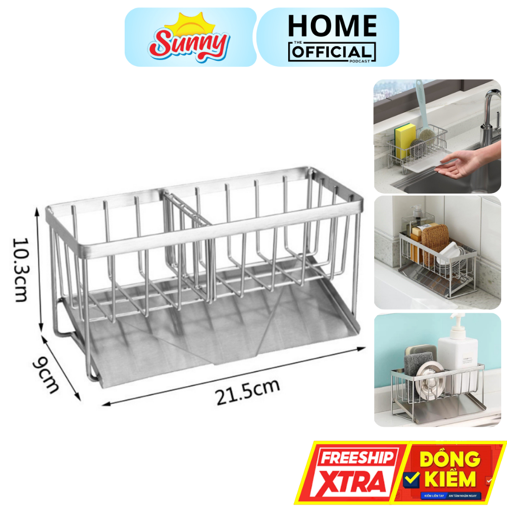 Giá Inox 304 Để Đồ Rửa Chén Bát, Kệ Để Đồ Bồn Rửa Kèm Khay Hứng Nước ...