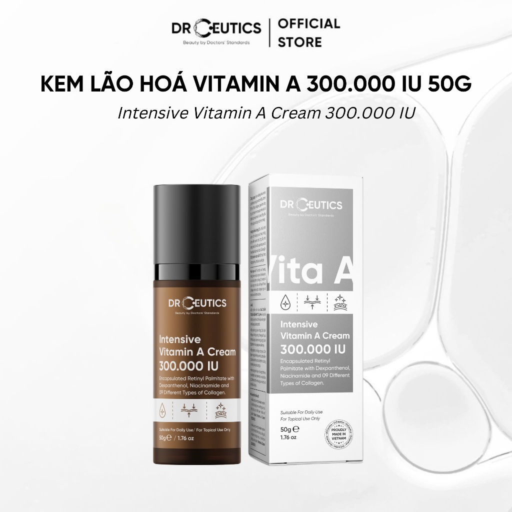 Ảnh DRCEUTICS Kem Dưỡng Trẻ Hóa và Căng Mịn Da Chứa Vitamin A Intensive Cream 300.000 IU (35 g) 2