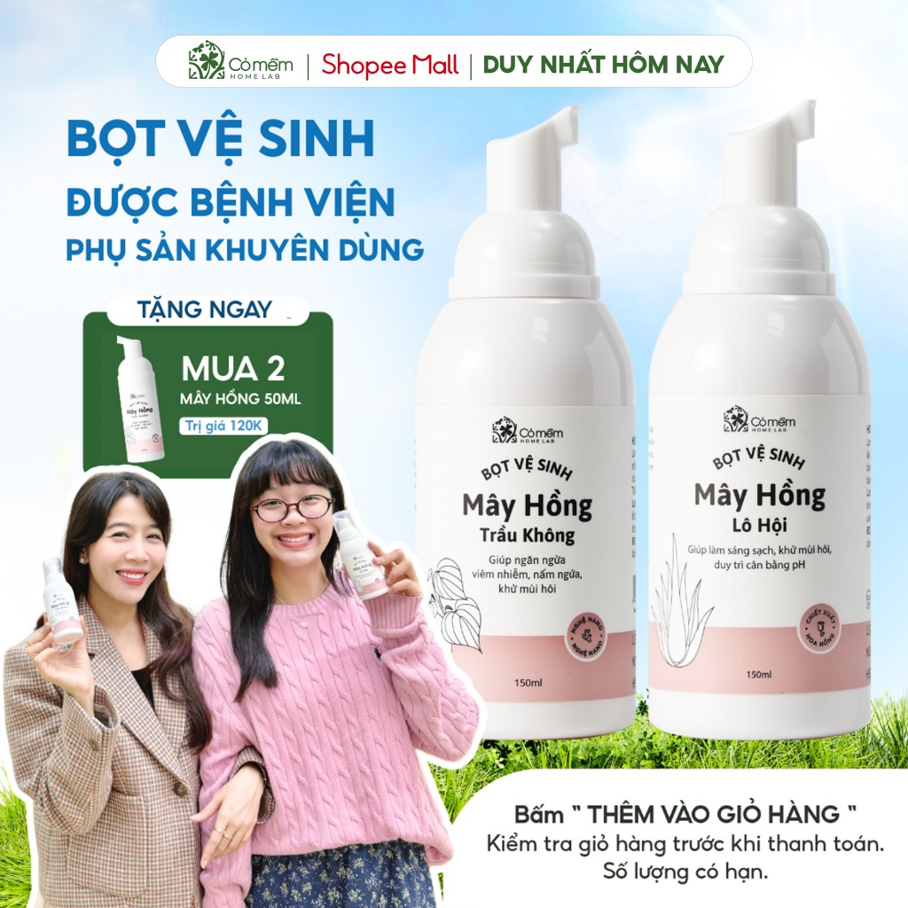Ảnh Bọt vệ sinh phụ nữ Mây Hồng An Toàn Thiên Nhiên Cỏ Mềm 150ml 1