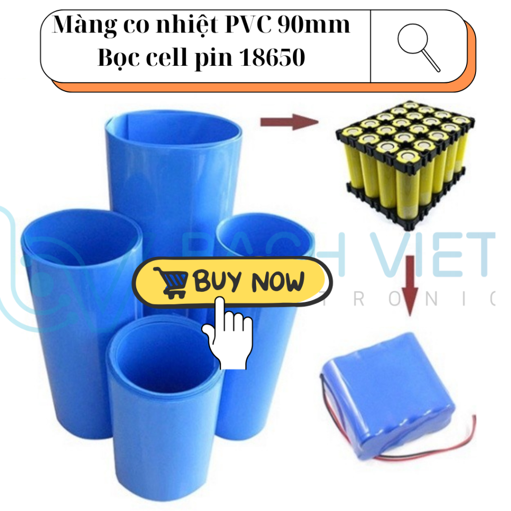 Màng co pin PVC 90mm bọc cell pin 18650 dài 30mm | Shopee Việt Nam