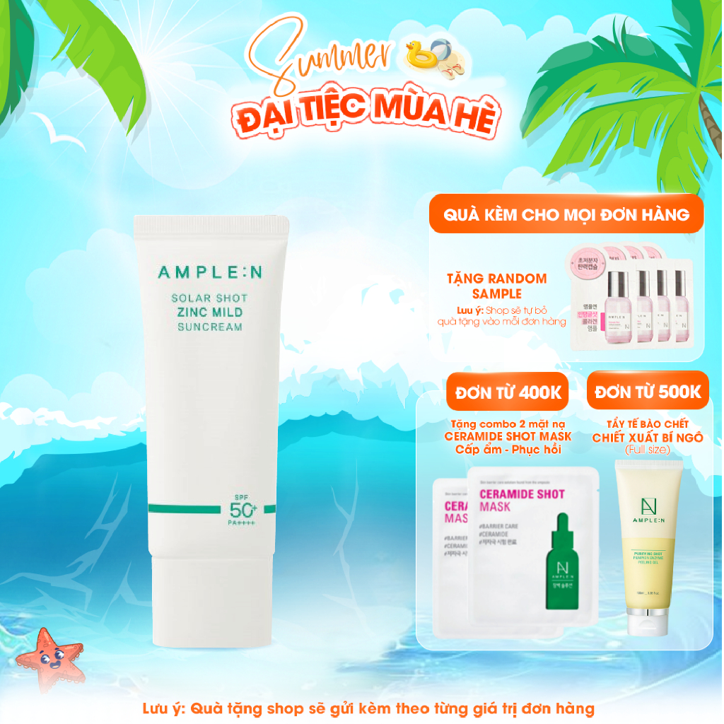 Ảnh Kem Chống Nắng Làm Dịu Da Ample:n Solar Shot Zinc Mild Suncream 40ML 1