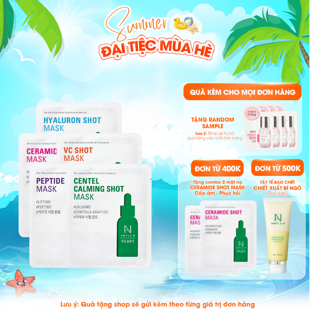 Ảnh Mặt Nạ Giấy Dưỡng Ẩm Chăm Sóc Da Ample: Shot Mask 1