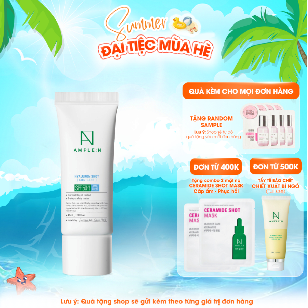 Ảnh Kem Chống Nắng Cấp Ẩm Dành Cho Da Khô AMPLE:N Hyaluronshot Suncare SPF50+/PA+++ 1