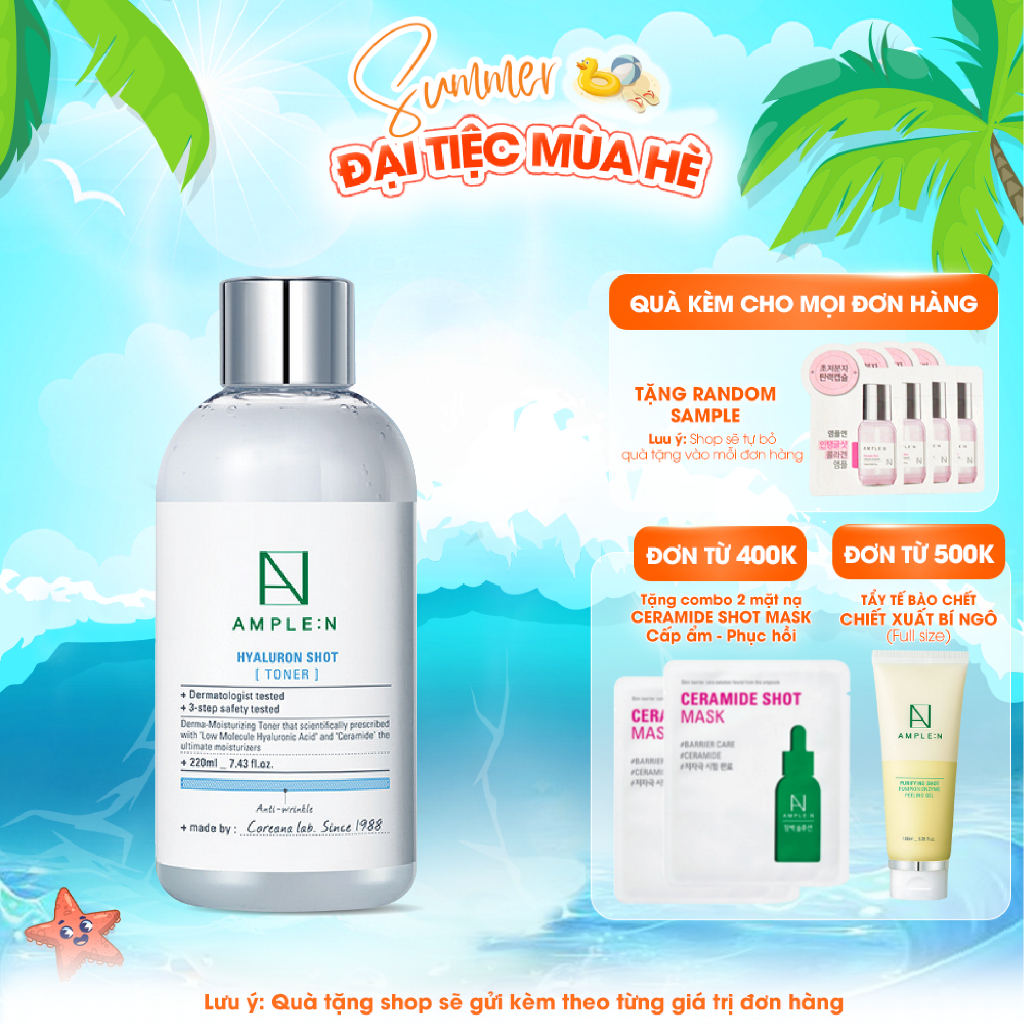Ảnh Nước Hoa Hồng Siêu Cấp Ẩm AMPLE:N Hyaluron Shot Toner 1