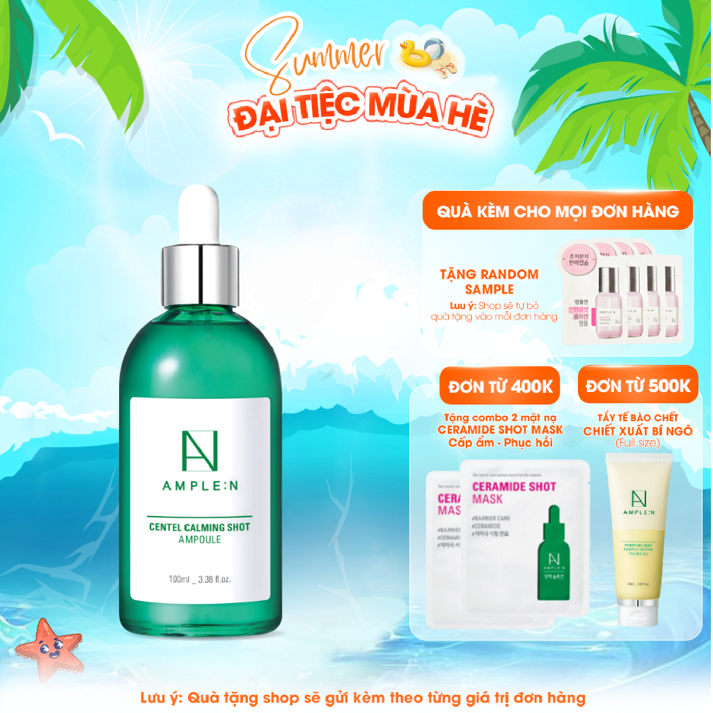 Ảnh Tinh Chất Rau Má Cấp Ẩm Làm Dịu Da Ample:N Centel Calming Shot Ampoule 1