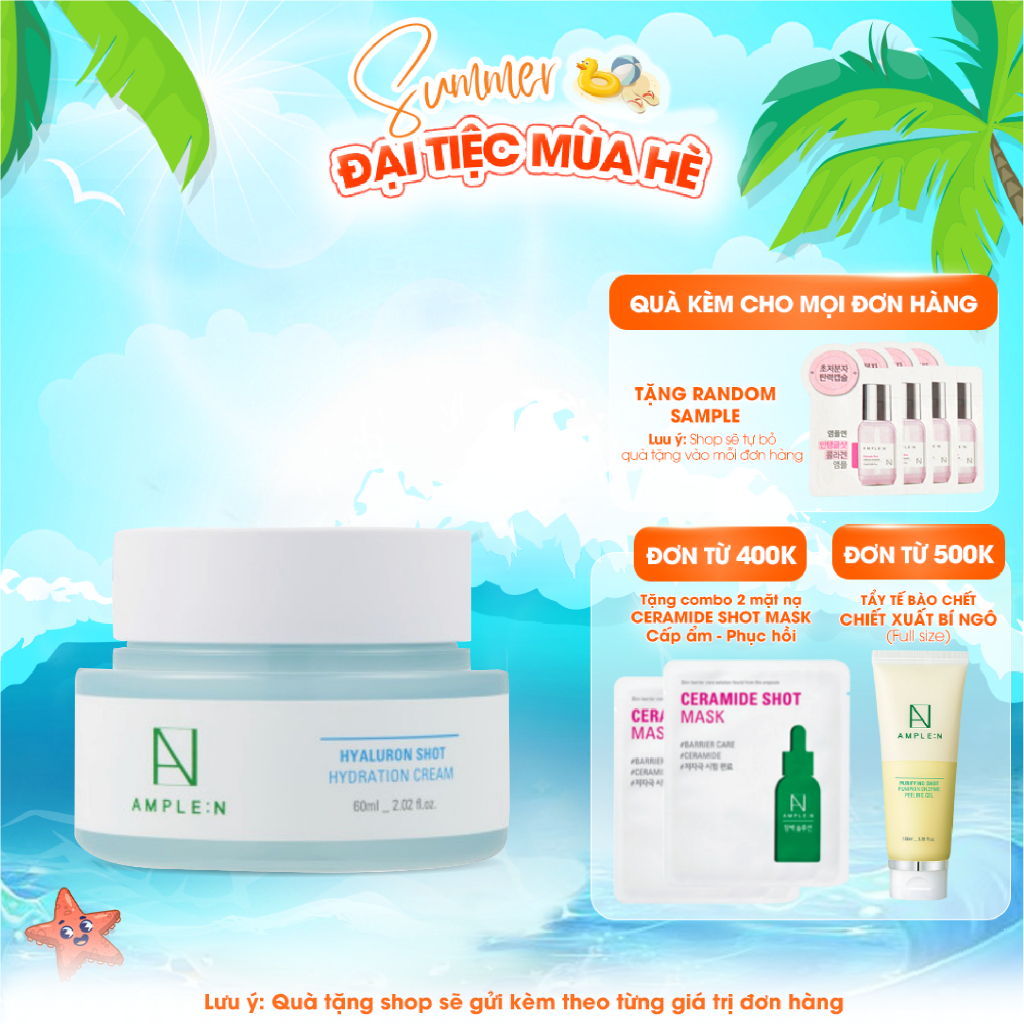 Ảnh Kem Dưỡng Cấp Ẩm Cho Da AMPLE:N Hyaluron Shot Hydration Cream 60ML 1