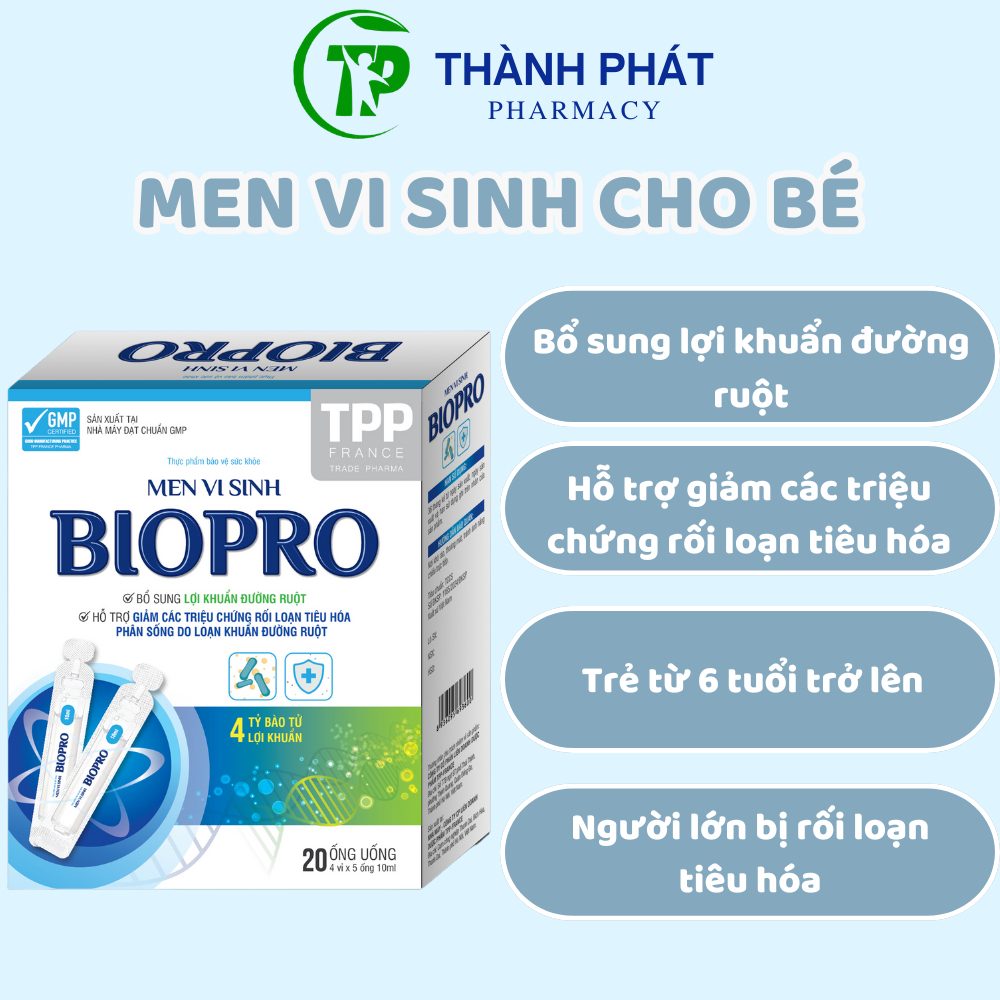 MEN VI SINH BIOPRO TPP - Bổ sung lợi khuẩn, hỗ trợ giảm các triệu chứng ...