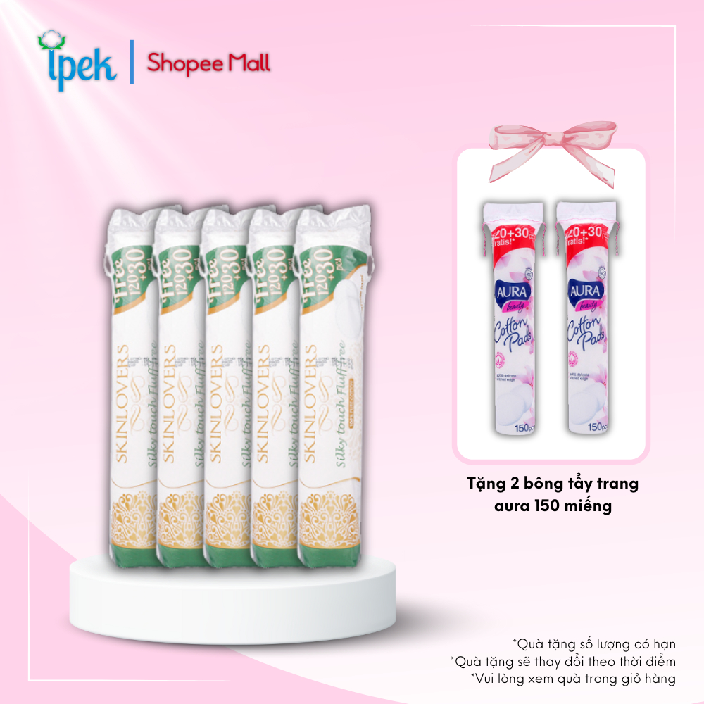 Ảnh Combo 5 Gói Bông Tẩy Trang Skinlovers 120+30 miếng (5 x 150 miếng) 1