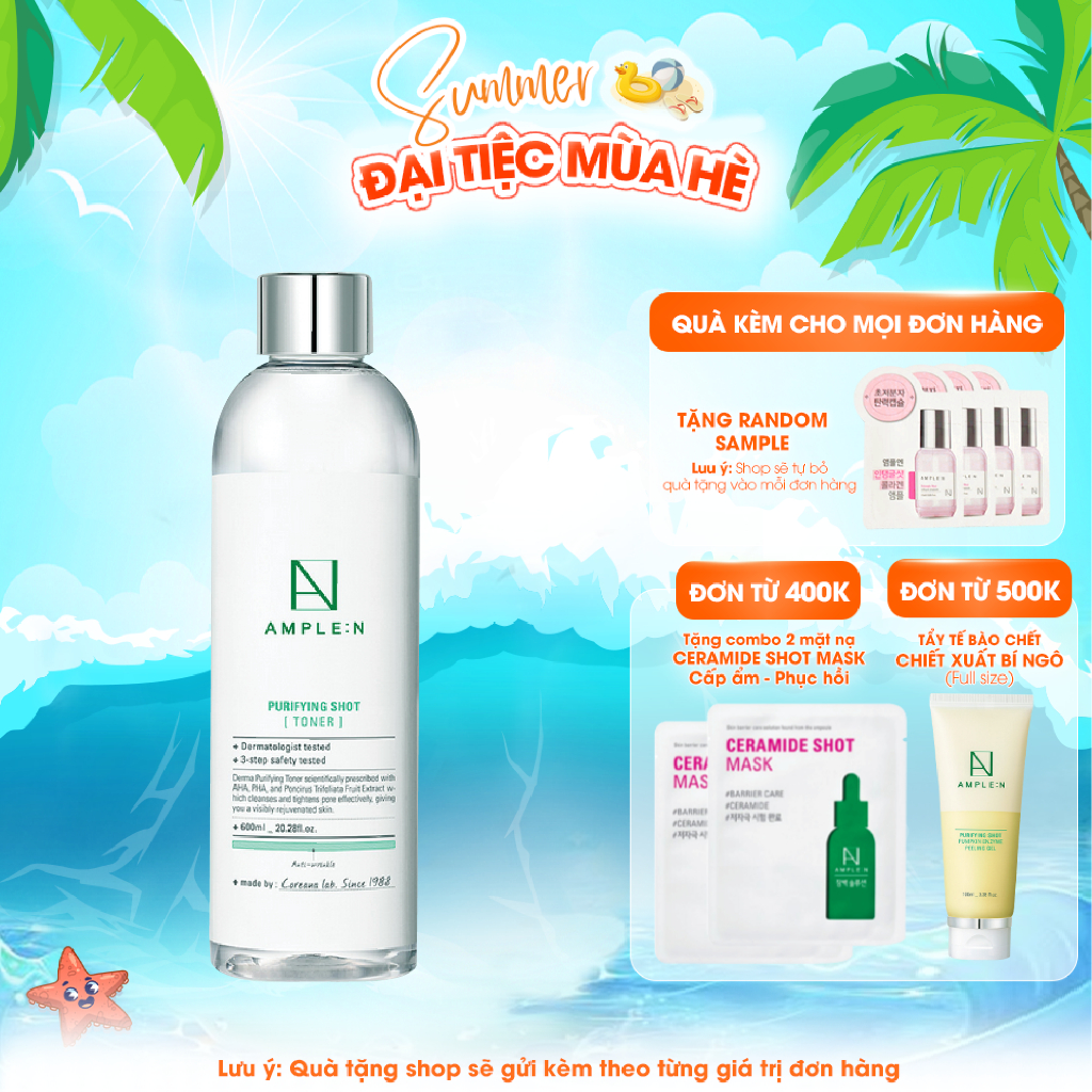 Ảnh Nước Hoa Hồng Làm Sạch Da Se Khít Lỗ Chân Lông AMPLE:N Purifying Shot Toner 600ml 1