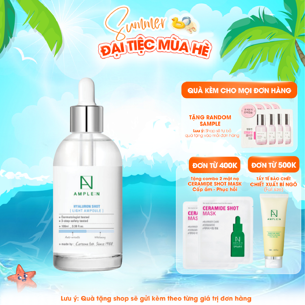 Ảnh Tinh Chất Cấp Ẩm Làm Trắng Da Ample:N Hyaluron Shot Light Ampoule 100ml 1