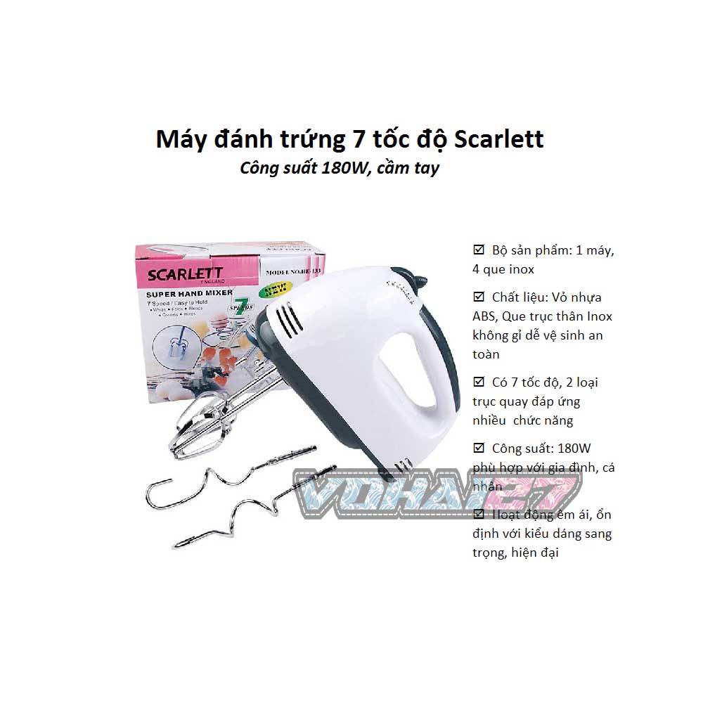 Máy đánh trứng cầm tay 7 tốc độ Scarlett Công suất 180W