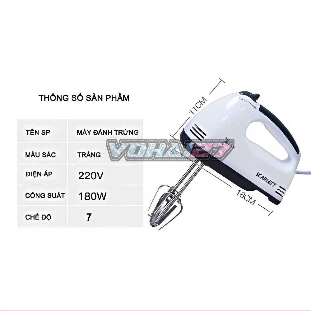 Máy đánh trứng cầm tay 7 tốc độ Scarlett Công suất 180W