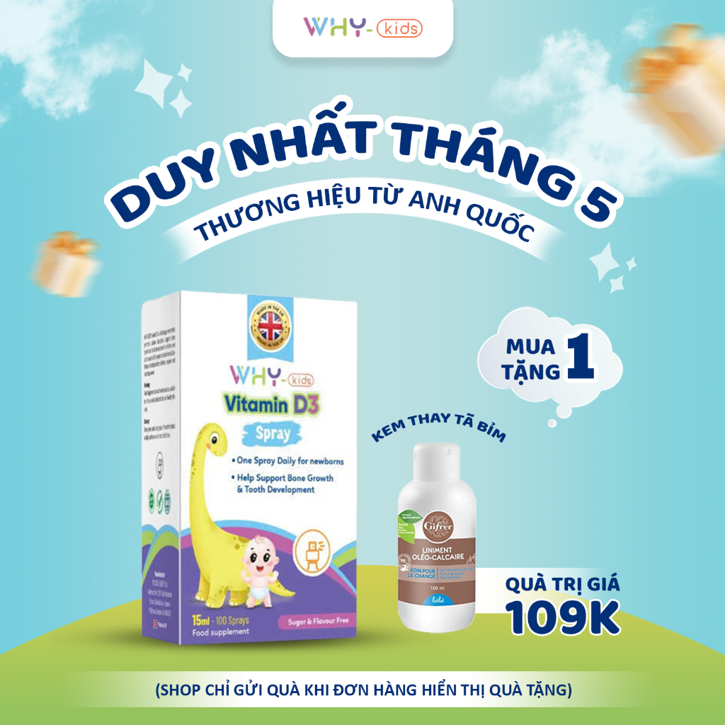 Ảnh Vitamin D3 K2 Whykids Dạng Xịt Bổ Sung D3 K2 Cho Bé, Tăng Cường Hấp Thu Canxi Giúp Xương Chắc Khỏe 15ml 1