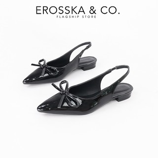 Erosska - Giày cao gót slingback mũi nhọn phối nơ kiểu dáng thanh lịch cao 2cm màu đỏ - EH059