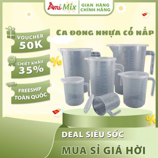 Ca Đong Định Lượng Nhựa Có Nắp - Dung Tích Lớn (2000ml - 3500ml - 5000ml)
