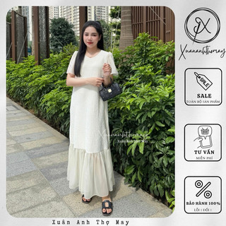 Váy đuôi cá phối tay vải voan kính - Xuananhthomay
