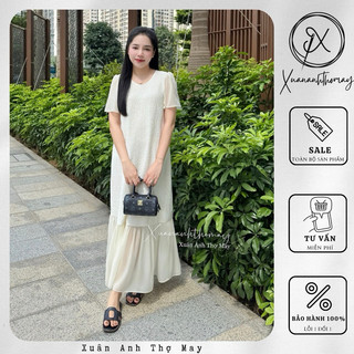Váy đuôi cá phối tay vải voan kính - Xuananhthomay