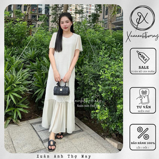 Váy đuôi cá phối tay vải voan kính - Xuananhthomay
