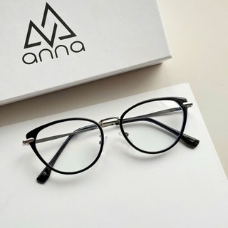 Gọng kính mắt thời trang ANNA nam nữ dáng mắt mèo chất liệu kim loại cao cấp OL 89013