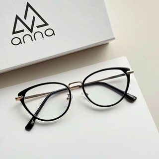 Gọng kính mắt thời trang ANNA nam nữ dáng mắt mèo chất liệu kim loại cao cấp OL 89013
