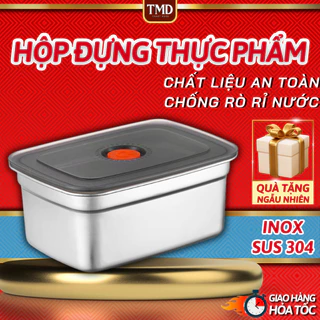 Set 5 hộp inox chống rỉ 304 kèm nắp bảo quản thực phẩm tủ lạnh đa năng sử dụng được cho lò vi sóng