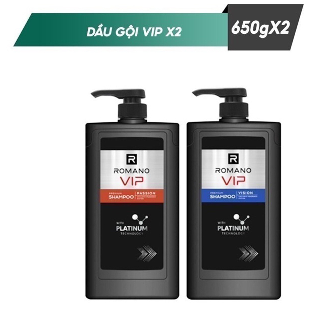 Dầu gội nam cao cấp Romano VIP Passion / Vision / Impress 650g