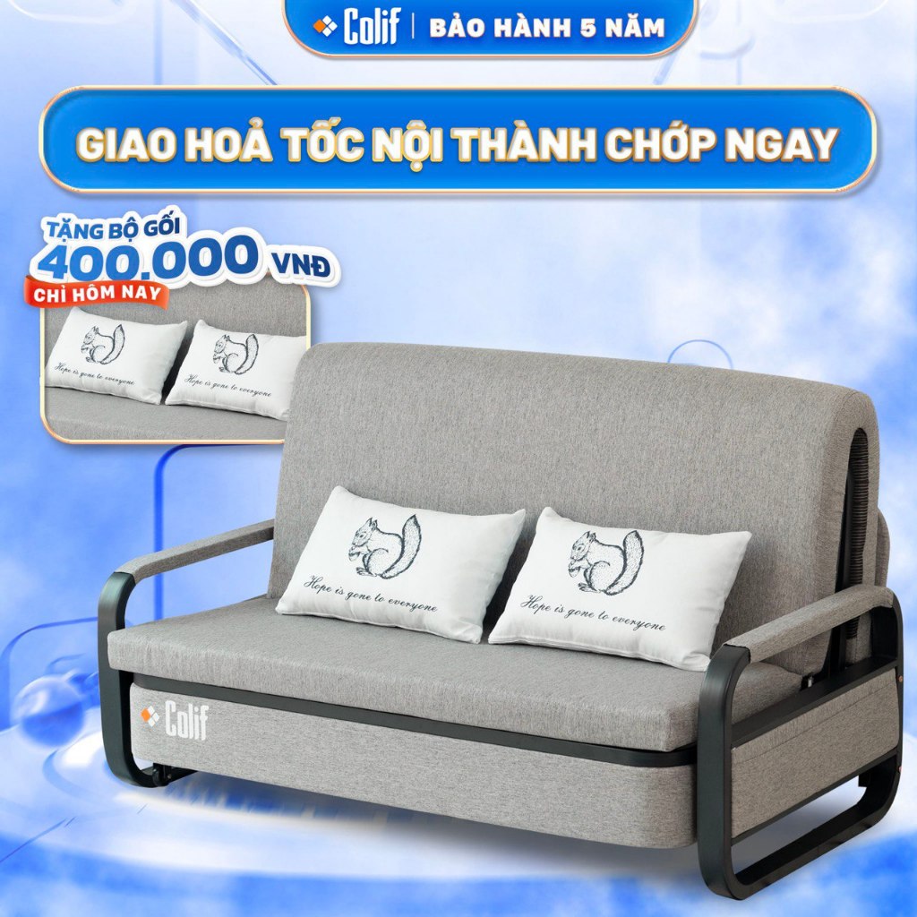 Ghế sofa giường COLIF Smart Bs đa năng - Tặng 2 gói cotton cao cấp