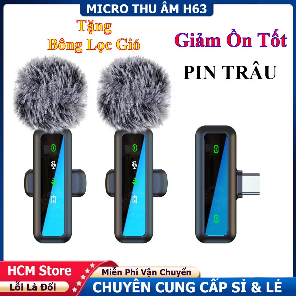 [MẪU MỚI] Micro Thu Âm H63 Tặng Bông Lọc Gió Giảm Tiếng Ồn Lọc Âm Cực ...