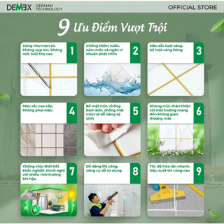 Combo 10 Chai Keo Demex Tặng 1 Súng Bơm + 1 DCTC + 1 BMR Chà Ron 2 Thành Phần - Keo Chít Mạch Chống Thấm
