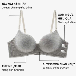 Áo Lót Nữ Đúc Su Mút Dày 5CM Không Gọng Mềm Mại Thoải Mái Nâng Đẩy Vòng 1, Áo Ngực Đệm Dày Tạo Khe Cao Cấp A46