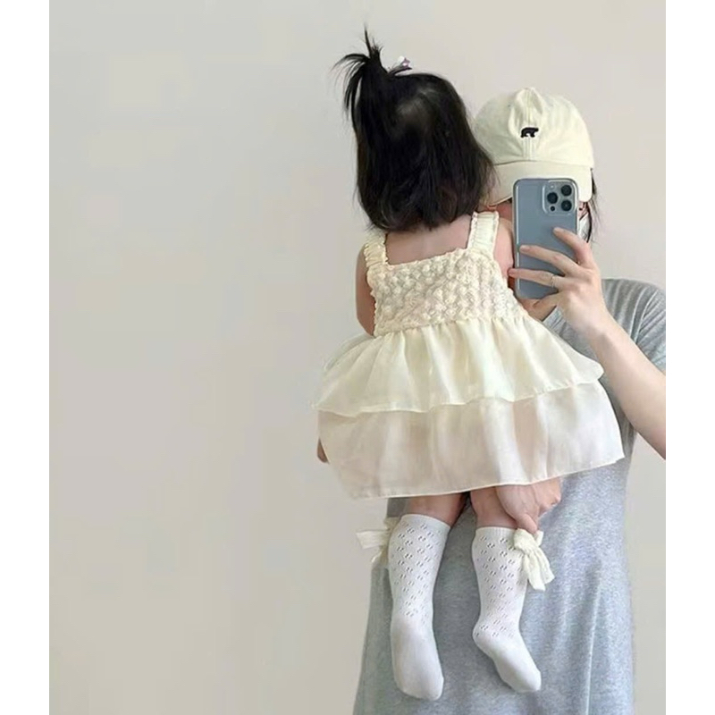 Váy Bé Gái Đính Hoa Tulip Mặc Đi Tiệc , Sinh Nhật, Thôi Nôi Dành Cho Bé Từ 0-3 Tuổi