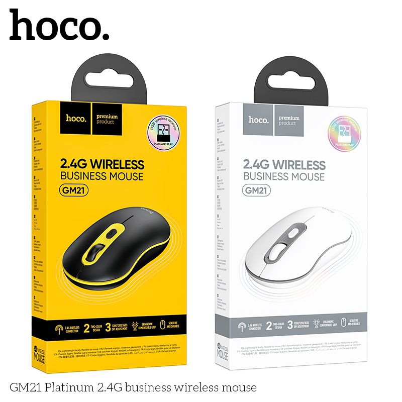 Chuột Không Dây Cho Máy Tính Laptop, PC Hoco GM21 Thông Minh Với Nút Điều Chỉnh Tốc Độ Chuột, Đẹp, Siêu Bền.