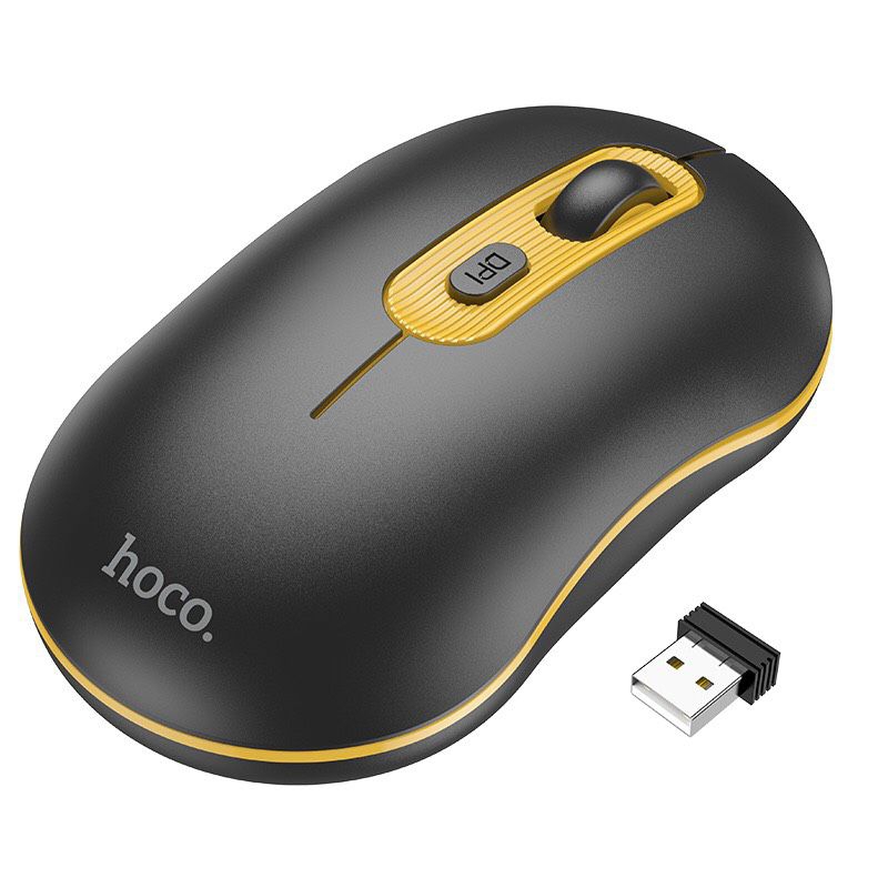 Chuột Không Dây Cho Máy Tính Laptop, PC Hoco GM21 Thông Minh Với Nút Điều Chỉnh Tốc Độ Chuột, Đẹp, Siêu Bền.