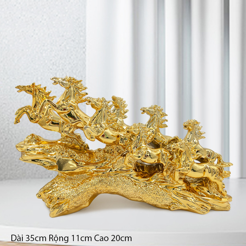 Bát mã truy phong mạ vàng mã đáo thành công quà tặng tân gia quà tặng sếp, quà tặng thăng chức