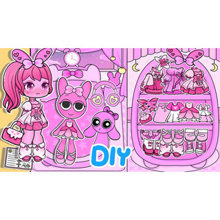 Đồ chơi bóc dán nhà của Pinki Gacha - Sprunki Incredibox búp bê giấy