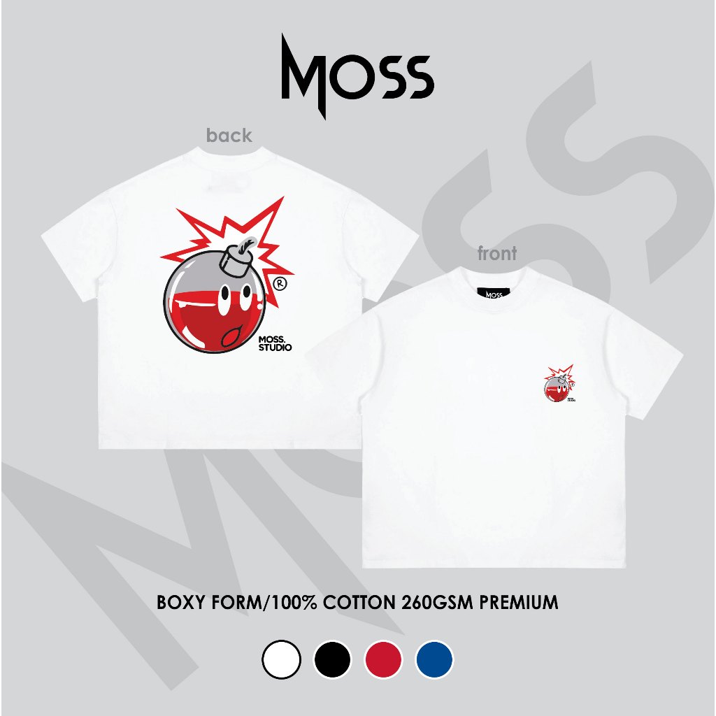 ÁO THUN BOXY 260GSM - "THE BOMB" -  BOXY FORM - CHẤT COTTON 100% 260GSM PREMIUM MOSS.STU