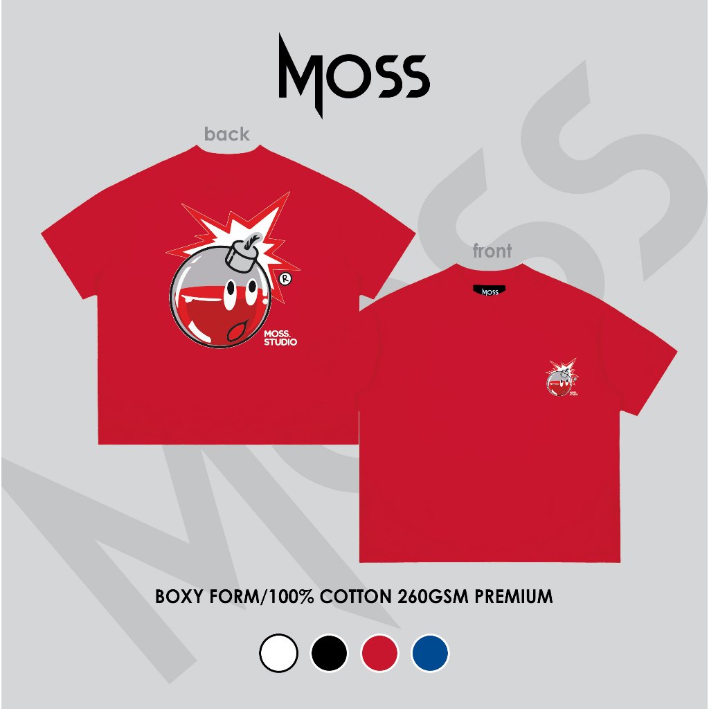 ÁO THUN BOXY 260GSM - "THE BOMB" -  BOXY FORM - CHẤT COTTON 100% 260GSM PREMIUM MOSS.STU