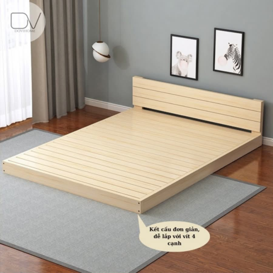 GIƯỜNG GỖ THÔNG TỰ NHIÊN – BỀN, ĐẸP, GIÁ TỐT!