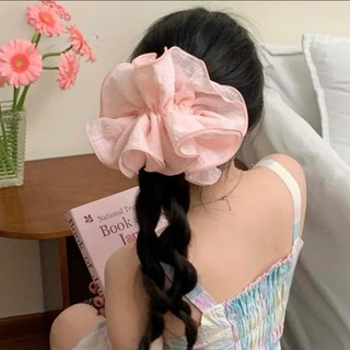 Scrunchies Cột Tóc Cỡ Lớn Nhiều Lớp Bồng Bềnh Retro Dễ Thương Size To
