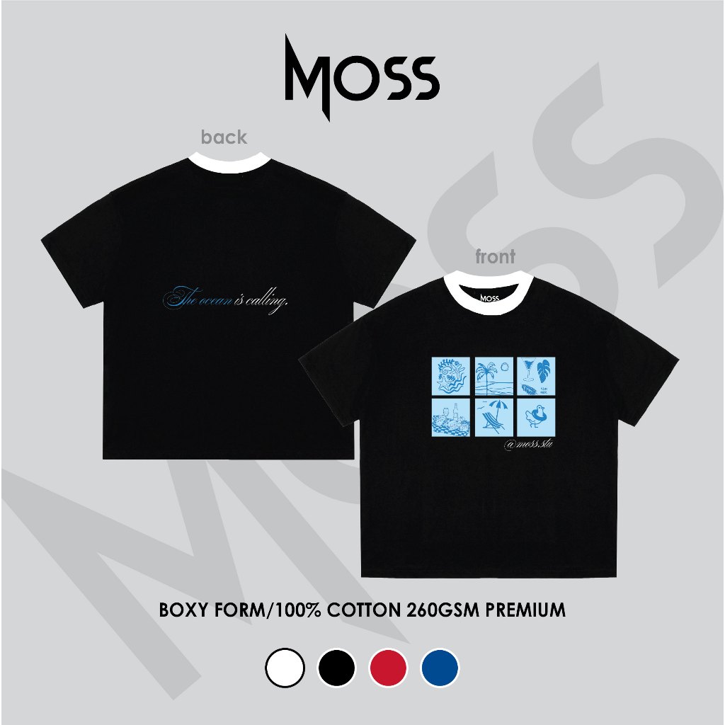 ÁO THUN BOXY MÙA HÈ - "THE OCEAN IS CALLING " -  BOXY FORM - CHẤT COTTON 100% 260GSM PREMIUM MOSS.STU
